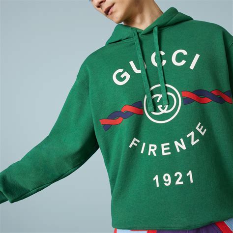 Interlocking G torchon cotton sweatshirt in green 